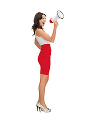 Image showing angry woman with megaphone