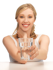 Image showing woman with glass of water