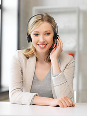 Image showing friendly female helpline operator