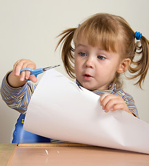 Image showing child cutting paper