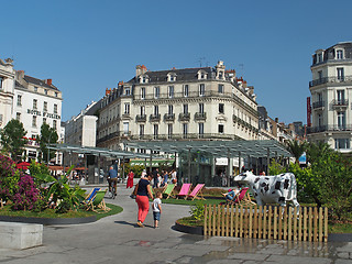 Image showing Angers, France, july 2013, town center square summer decoration