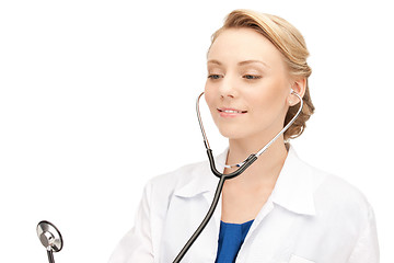 Image showing attractive female doctor with stethoscope