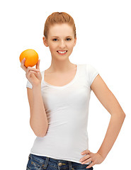 Image showing teenage girl with orange