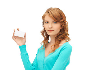 Image showing attractive student with business card