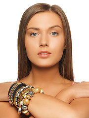 Image showing beautiful woman with bracelets