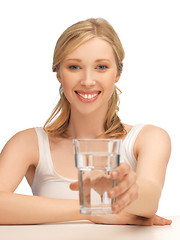 Image showing woman with glass of water