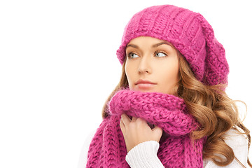 Image showing beautiful woman in winter hat