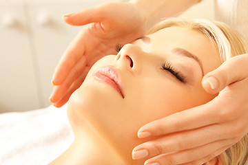 Image showing beautiful woman in massage salon