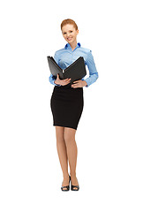 Image showing happy woman with folder