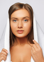 Image showing beautiful woman in towel