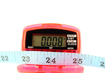 Image showing Pedometer with tape measure