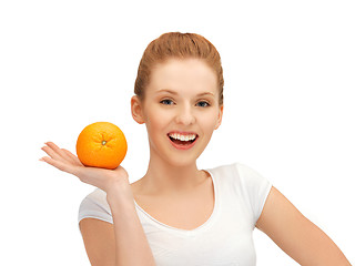 Image showing teenage girl with orange