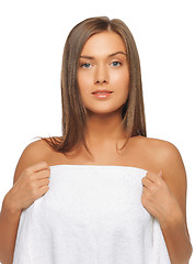 Image showing beautiful woman in towel