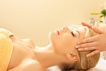 Image showing beautiful woman in massage salon