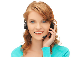 Image showing friendly female helpline operator