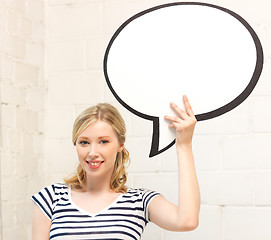 Image showing happy teenage girl with blank text bubble