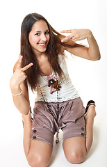 Image showing Happy Peace-Loving Teen