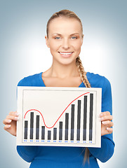 Image showing woman with growth graph on board