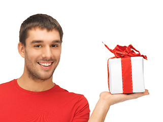 Image showing handsome man with a gift