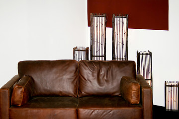 Image showing Sofa and lamps