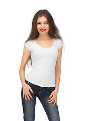 Image showing woman in blank white t-shirt