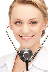 Image showing attractive female doctor with stethoscope