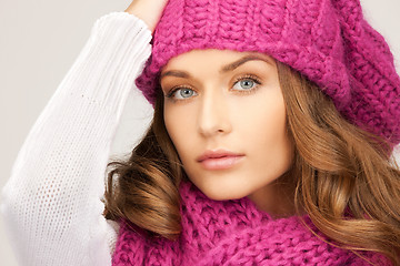 Image showing beautiful woman in winter hat