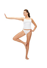 Image showing sporty woman in cotton undrewear