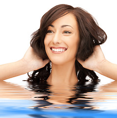 Image showing beautiful woman in water