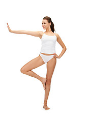 Image showing sporty woman in cotton undrewear