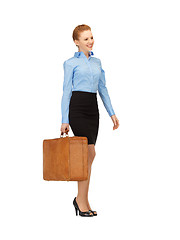 Image showing lovely woman with suitcase