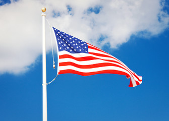 Image showing american flag flying in the wind