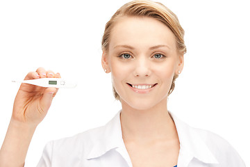 Image showing female doctor with thermometer