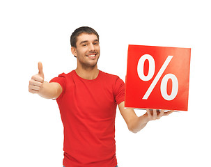 Image showing man with percent sign