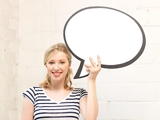 Image showing happy teenage girl with blank text bubble