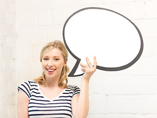 Image showing happy teenage girl with blank text bubble