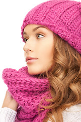 Image showing beautiful woman in winter hat