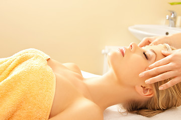 Image showing beautiful woman in massage salon