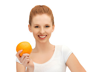 Image showing teenage girl with orange