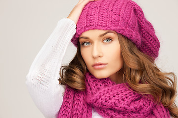 Image showing beautiful woman in winter hat