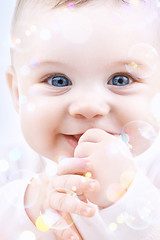 Image showing baby with soap bubbles