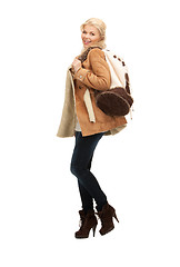 Image showing woman in sheepskin jacket