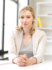 Image showing calm and serious woman