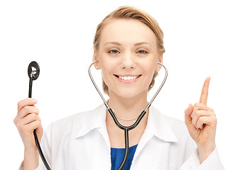 Image showing attractive female doctor with stethoscope