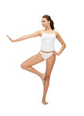 Image showing sporty woman in cotton undrewear