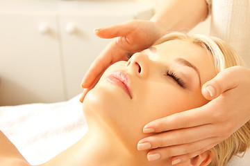 Image showing beautiful woman in massage salon