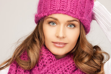 Image showing beautiful woman in winter hat