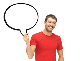 Image showing smiling man with blank text bubble
