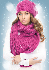 Image showing beautiful woman in winter hat