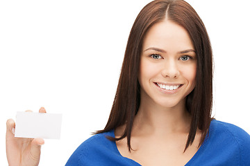 Image showing attractive businesswoman with business card